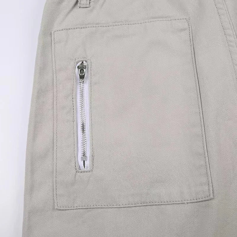 Cargo Pants Women Casual Jeans Utility Low Waist Trousers Pockets Zipper Straight Y2k Streetwear Loose 2025 Summer Party Club Aviola
