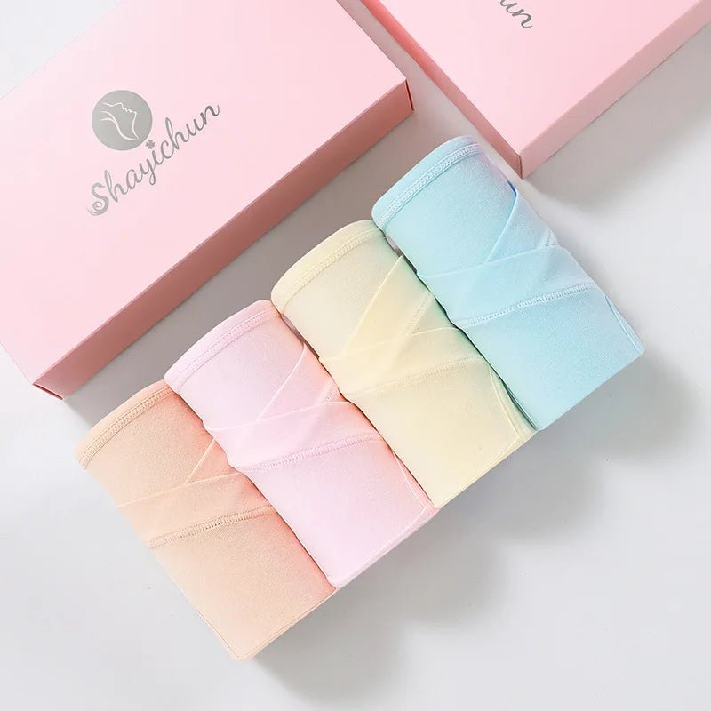 4pcs Maternity underwear women cotton low waist support breathable summer plus size briefs full cotton crotch women's underwear Aviola