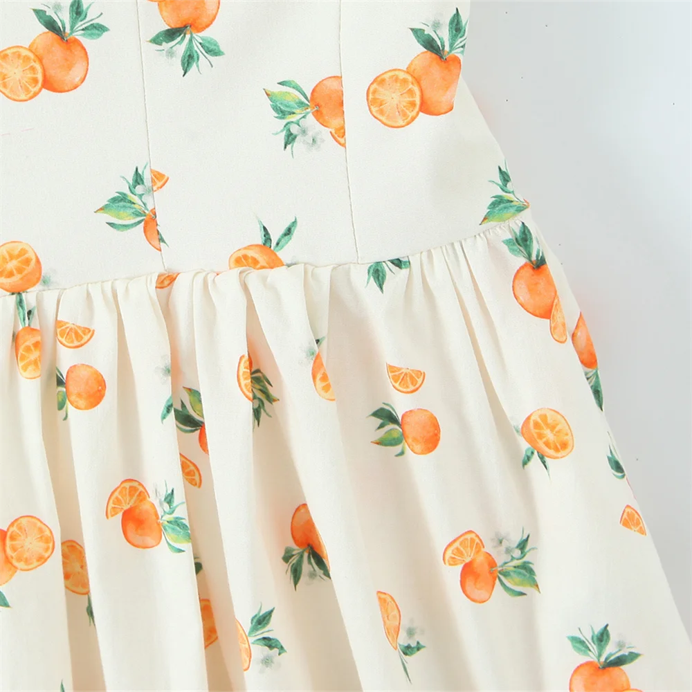 BM&MD&ZA2025fruit print suspender skirt loose simple casual versatile daily dress summer new women's clothing Aviola