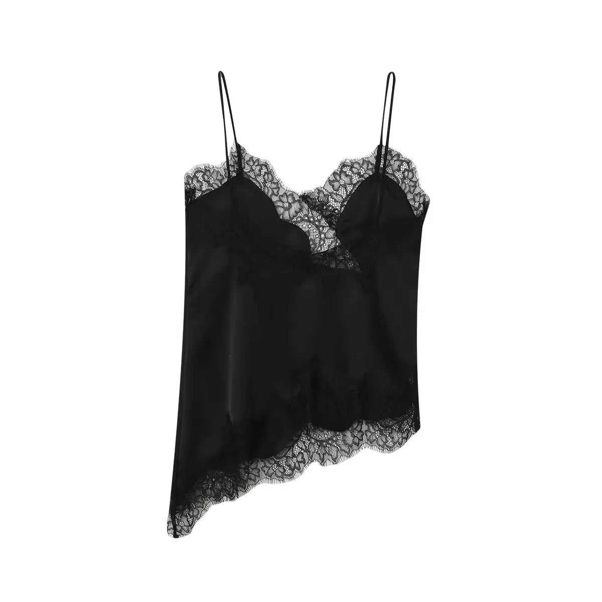 UNIZERA Sexy Asymmetric Hem Lingerie Lace Decorated Suspender Top 2025 Summer New Arrivals Women's Clothing Aviola