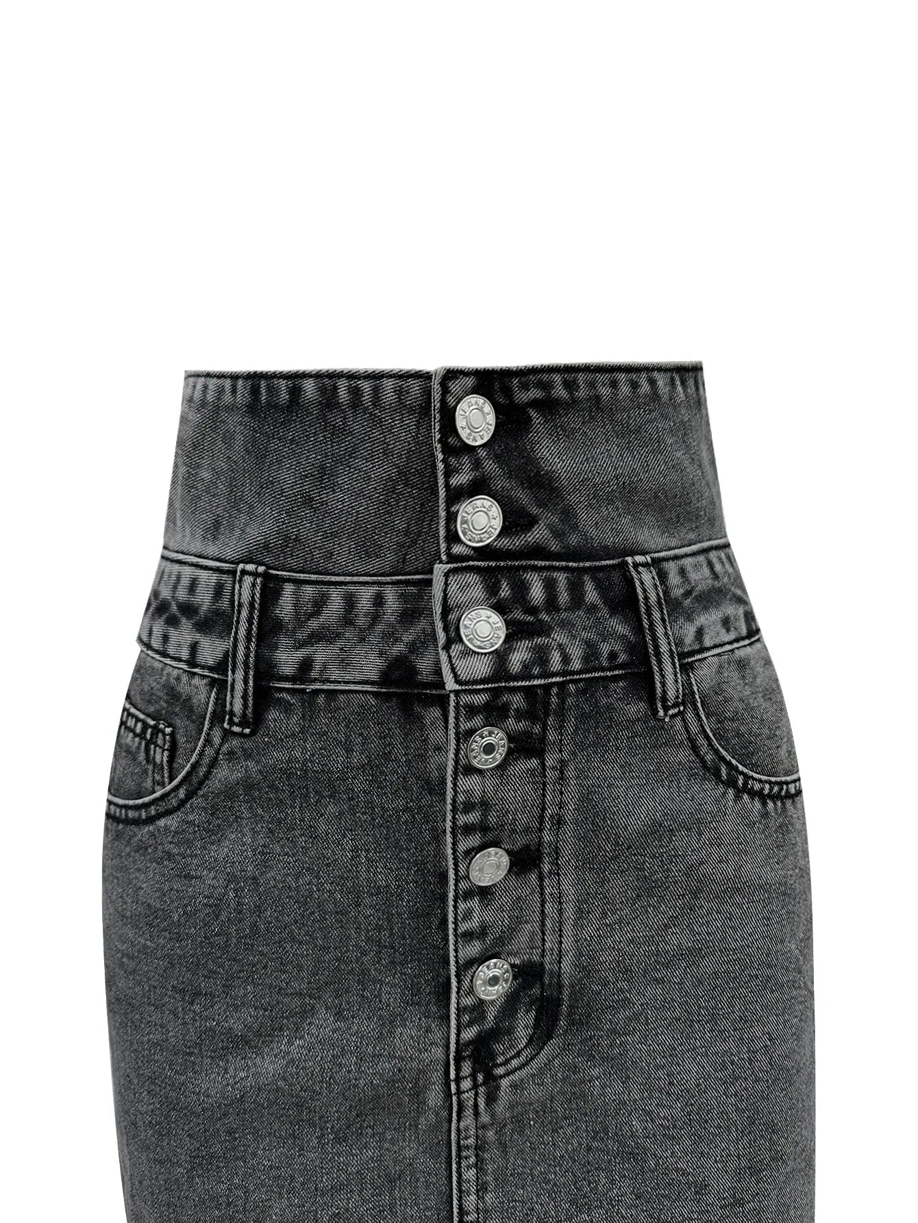 Denim Skirts Women Mid Length Skirt A Line Slim Mom Jeans Button Elegant Splice Y2k Temperament Casual Party Club Summer 2025 Aviola