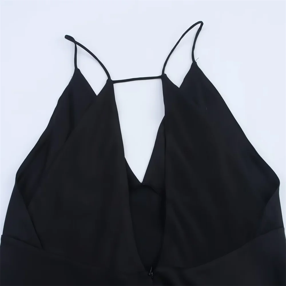 BM&MD&ZA2025sexy simple temperament V-neck underwear-style suspender dress long skirt summer new women's clothing Aviola