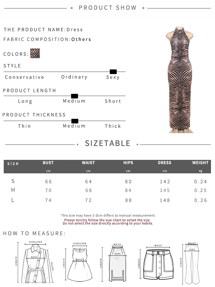 Nibber Split Tiger Stripes Maxi Dress Women Y2K Tight Stretch Summer Backless Sleeveless Sexy Midnight Clubwear Party Vestidos Aviola