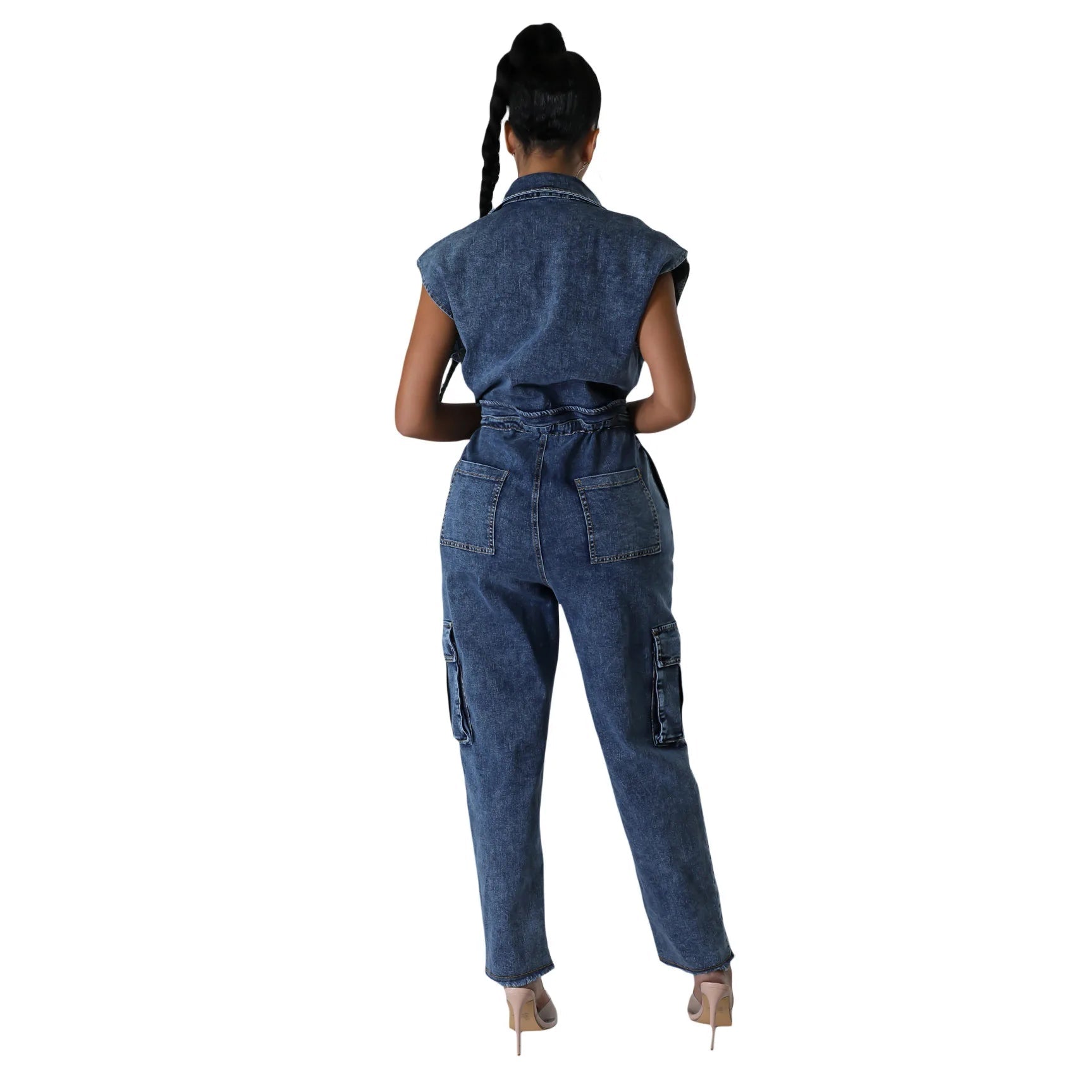 Demin Overalls Women Slim Fit Jumpsuits Sleeveless One Piece Long Pants Mom Jeans High Waist Y2k Club Party Casual Rompers Aviola