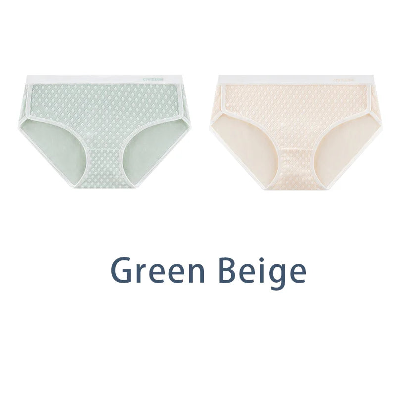 2PCS/Set Women Plus Size Modal Antibacterial Underwear Sexy Jacquard Sport Panties Comfort Briefs Girls Soft Lingerie Aviola
