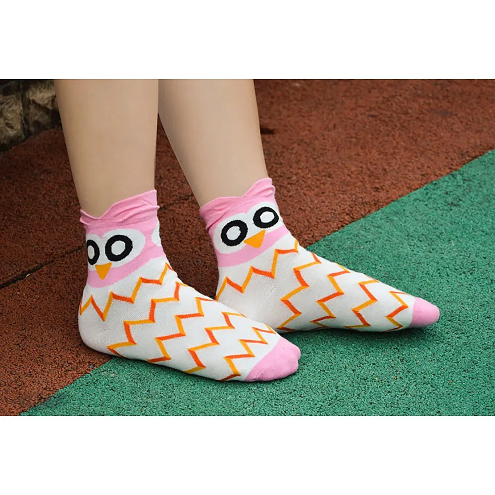 5 Pairs Socks Korea Style Cute Animal  Socks Cartoon Cotton Lady Short Socks Aviola