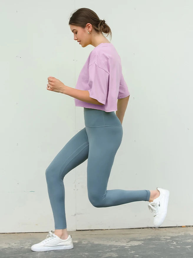 Y2K Outdoor Dance Sports Short sleeved Yoga Dress Women's Leisure Versatile Fitness Top Loose Sports T-shirt Aviola