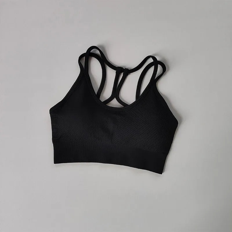 Women Breathable Sports Bra  Anti-sweat Fitness Top  Seamless Yoga Bra Gym Crop Top Brassiere Push Up Sport Bra Gym Workout Top Aviola