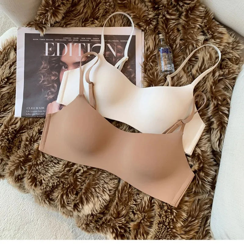 3Pcs/Lot Non-wire Push Up Bras For Women Seamless Underwear Female Sexy Lingerie 1/2 Cup Non-detachable Brassieres Aviola