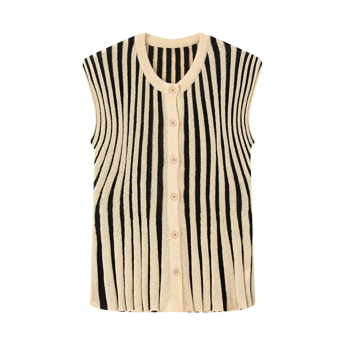 UNIZERA Casual Chic Suit Striped Drop Shoulder Sleeveless Knit Top + High Waist Pants 2025 Summer New Arrivals Women's Clothing Aviola