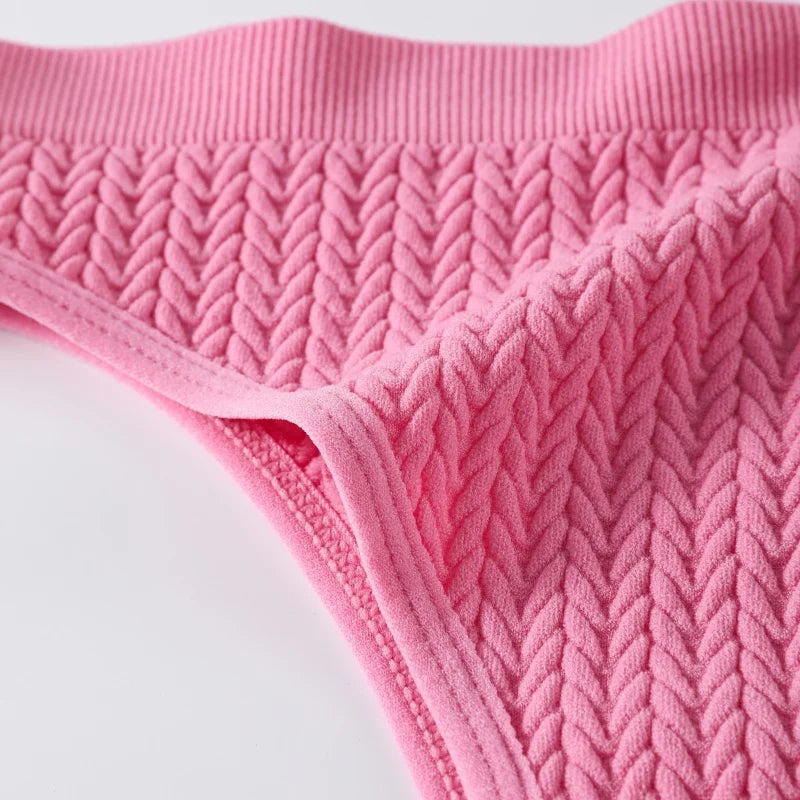 Women Bra Low Waist Briefs Set Seamless Sports Bras Non-wire Bralette Sexy Lingerie Set Female Comfort Ribbed Underwear Set Aviola