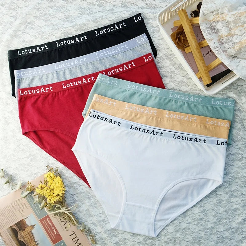 2PCS/Set Cotton Panties Women High Waist Briefs Solid Color Pantys Female Intimates Comfot Breathable Lingerie M-2XL Underpants Aviola