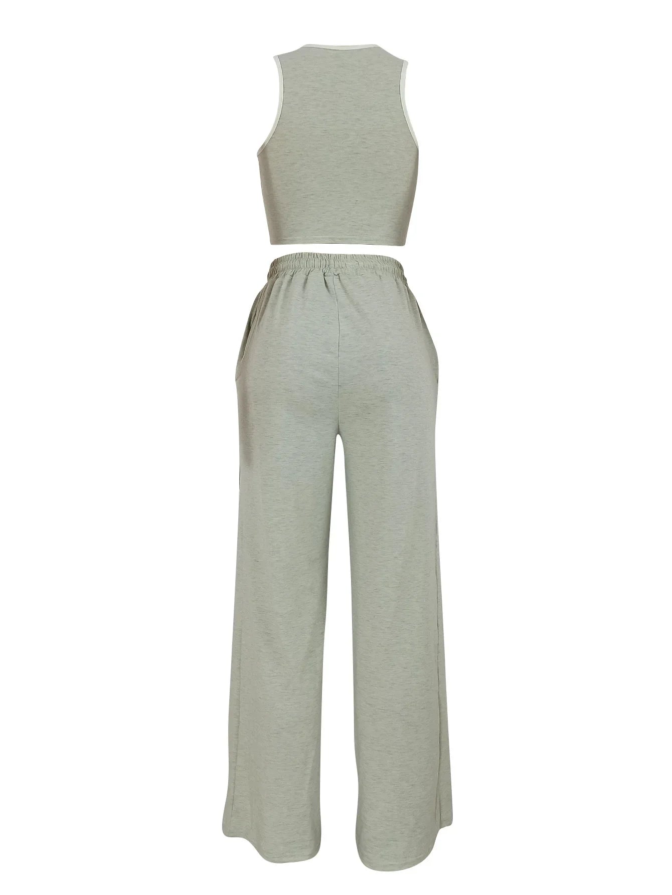 Two Piece Sets Women Sports Suit Vest Top Wide Leg Pants Striped Elastic Waist Matching Sets Trousers Sportswear 2025 Tracksuit Aviola