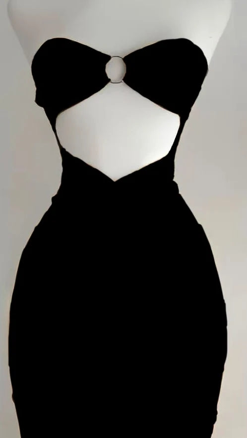The 2025 summer new solid color sleeveless sexy strapless cutout long dress from Europe and America Aviola