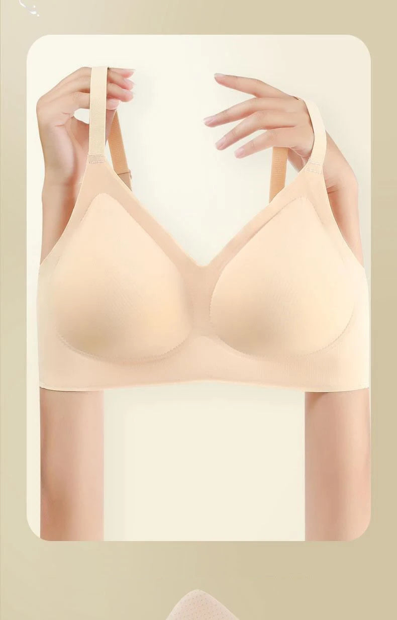 Latex Seamless Women Bras Wireless Comfortable Sports Bra Nylon Fabric One-piece Small Bust Gathered Bralette Female Underwear Aviola