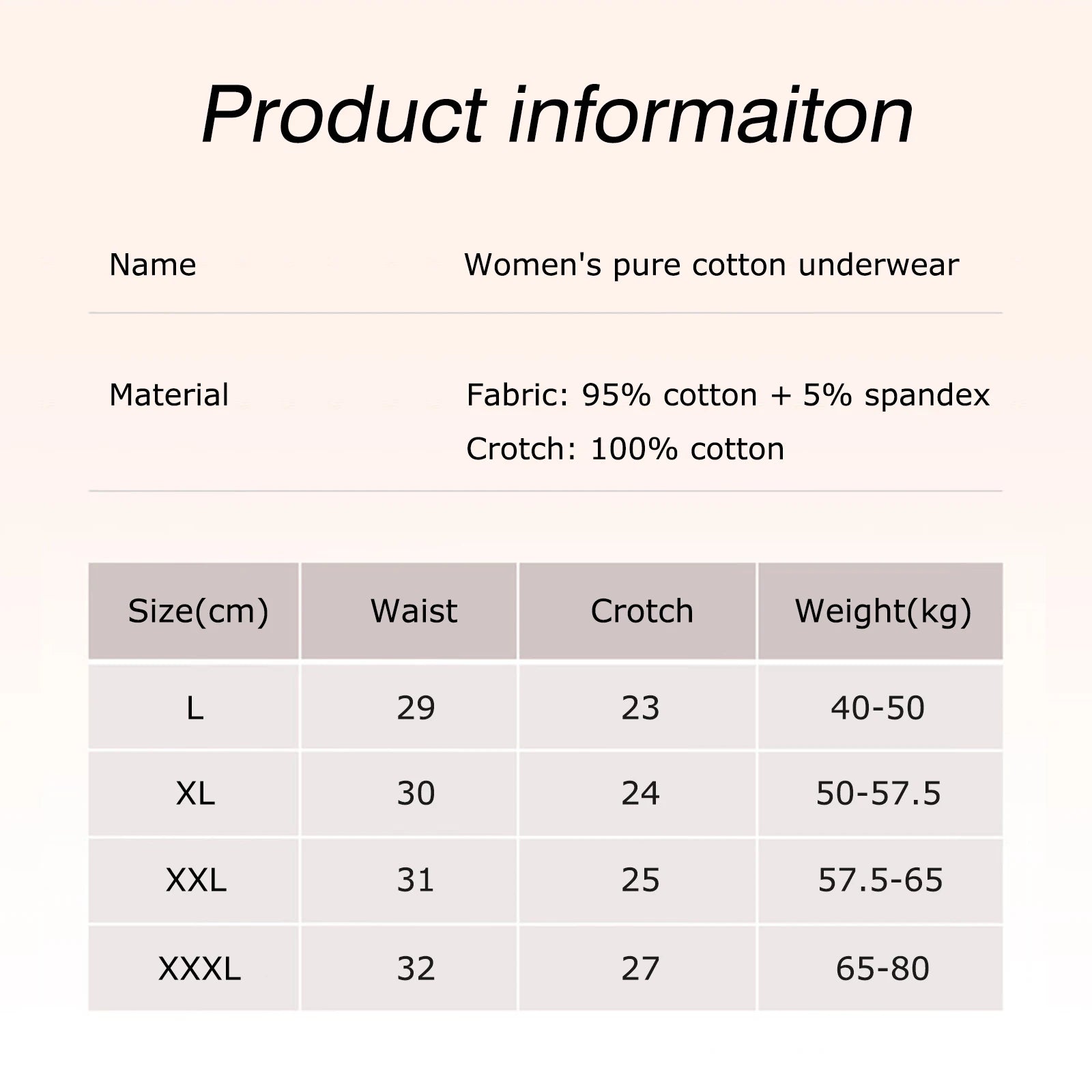 3pcs/Set Plus-Size Cotton Underwears for Women Girl Solid Color Breathable Underpants Comfortable Soft Panties Aviola
