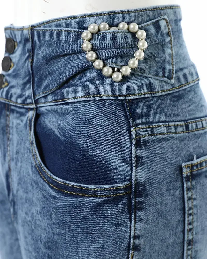 New Women Jeans Elastic Pencil Trousers High Waist Ladies Tight Clothing Slim Fit Casual Skinny Denim Office Lady Pants Elegant Aviola