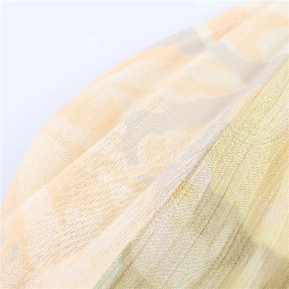 BM&MD&ZA2025flower print patchwork holiday style backless loose sling long dress summer new women's clothing Aviola