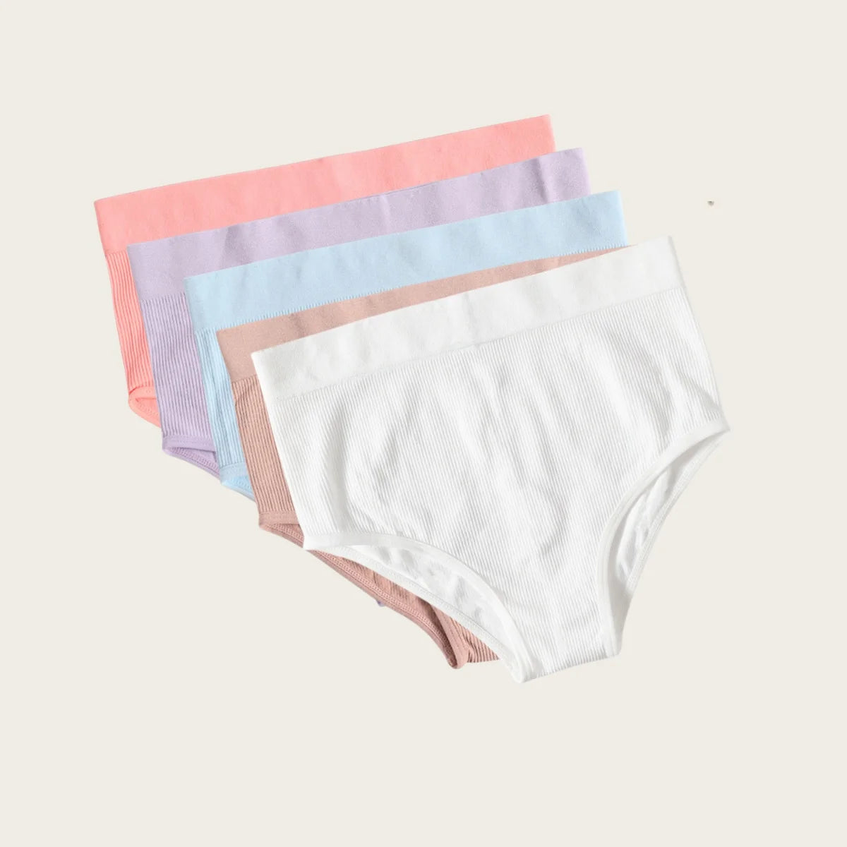 5Pcs/Set Sexy Panties Women Comfort Briefs Soft Intimate High Rise Panty Female Lingerie Solid Color Underpants M-XL Aviola