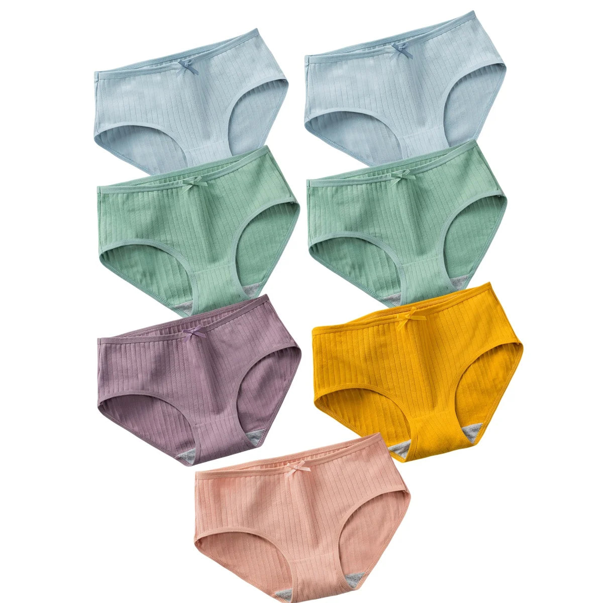 7Pcs/Set Cotton Panties Low Waist Briefs Women Sexy Lingerie Female Underpants Panty Solid Color Breathable Underwear Intimates Aviola