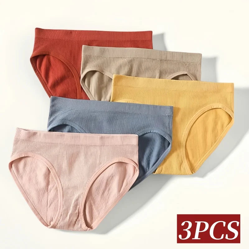3Pcs/Set Seamless Panties Women Low Waist Briefs Female Full Coverage Back Underwear Sports Underpants Sexy Lingerie Panty Aviola