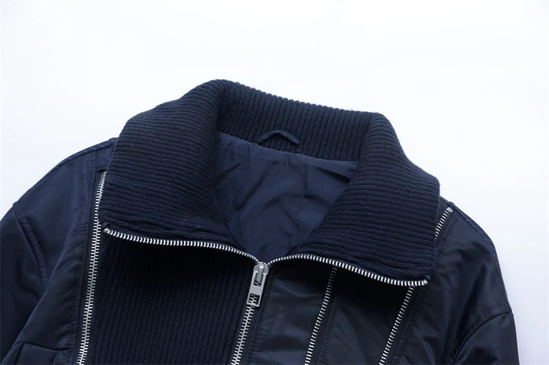 RARF 2024 new women's zipper stitching bomber jacket clip cotton jacket stitching women's top Aviola