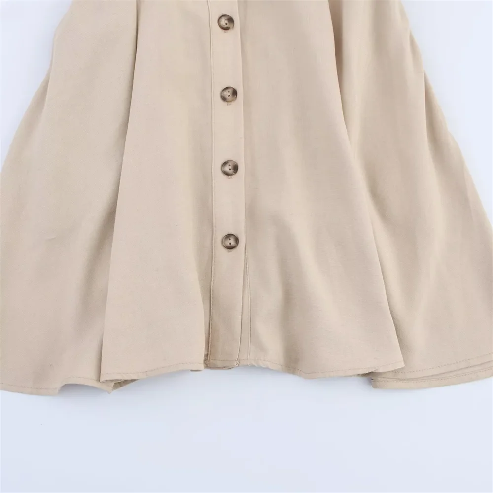 BM&MD&ZA2025lapel with belt single-breasted sleeveless loose comfortable simple dress summer new women's clothing Aviola