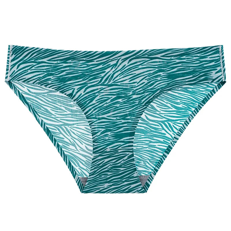 Woman Seamless Panties Women Ice Silk Underwear Printed Female Underpants Big Size Sexy Underwear Girls Briefs NK2153 Aviola