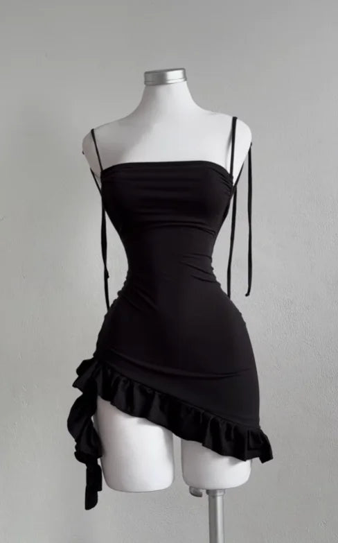 High-end feel Y2K sexy backless lace up spicy girl's hip hugging skirt Aviola