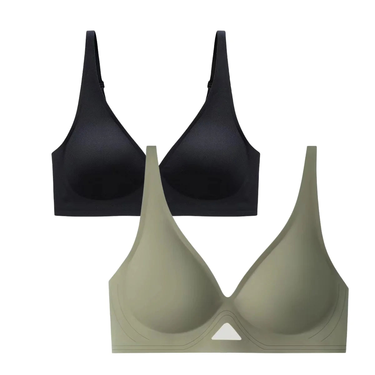 2Pcs/Set Seamless Bras for Women Non-wire Invisible Deep V Bralette Female Push Up Bras Underwear Sexy Lingerie Aviola