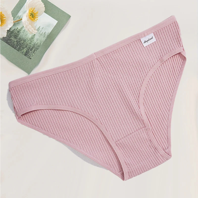 5PCS/Set Seamless Cotton Panties for Women Solid Color Briefs Sexy Low Waist Underpants Female Underwear Aviola
