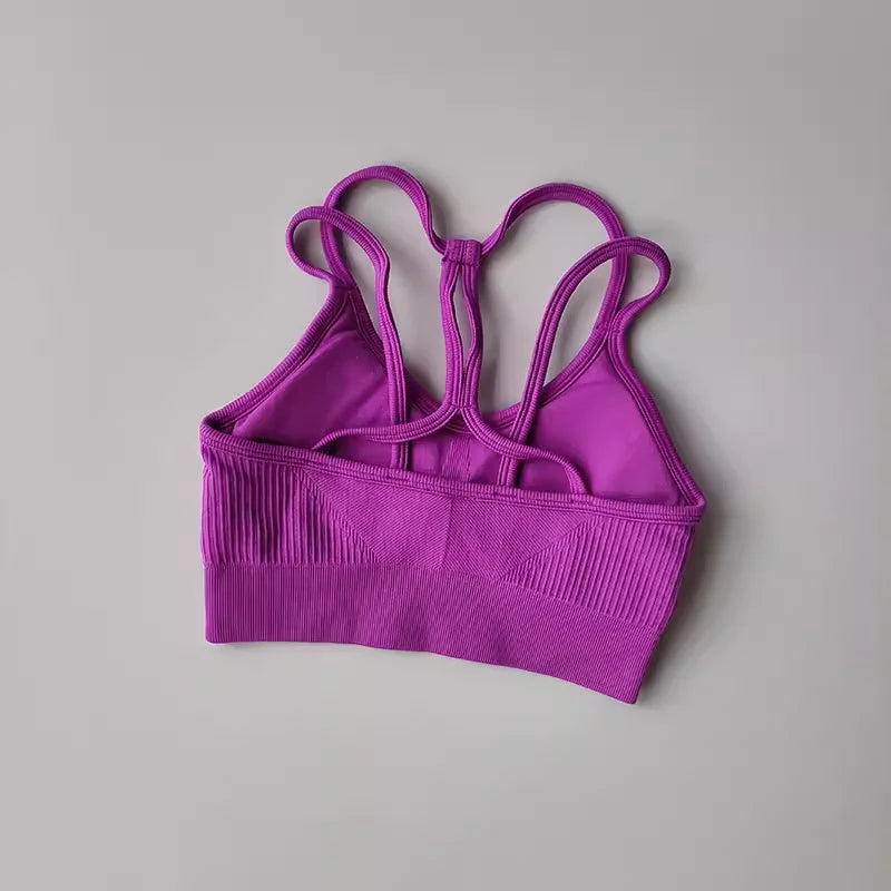 Breathable Sports Bra for Women, Shockproof Fitness Tops, Gym Crop Top Brassiere, Push Up Sport Bras, Seamless Yoga Bra Aviola