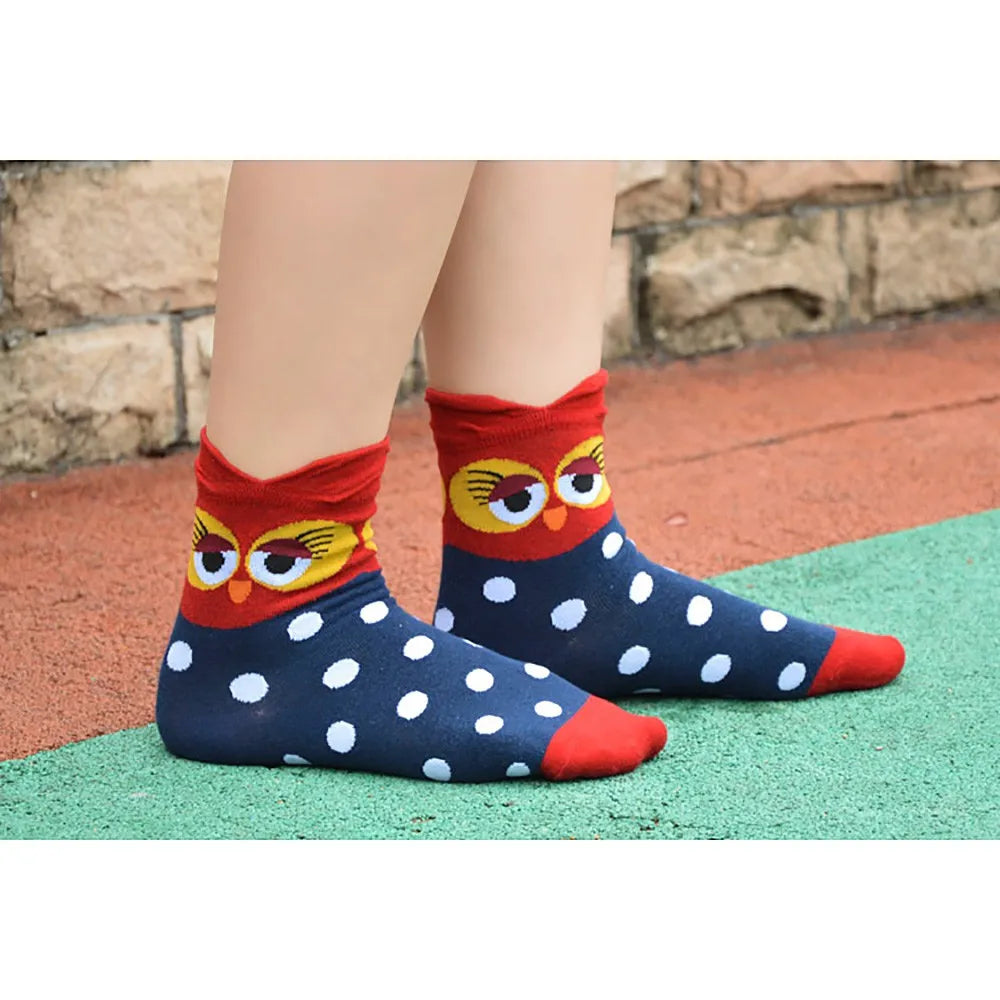 5 Pairs Socks Korea Style Cute Animal  Socks Cartoon Cotton Lady Short Socks Aviola