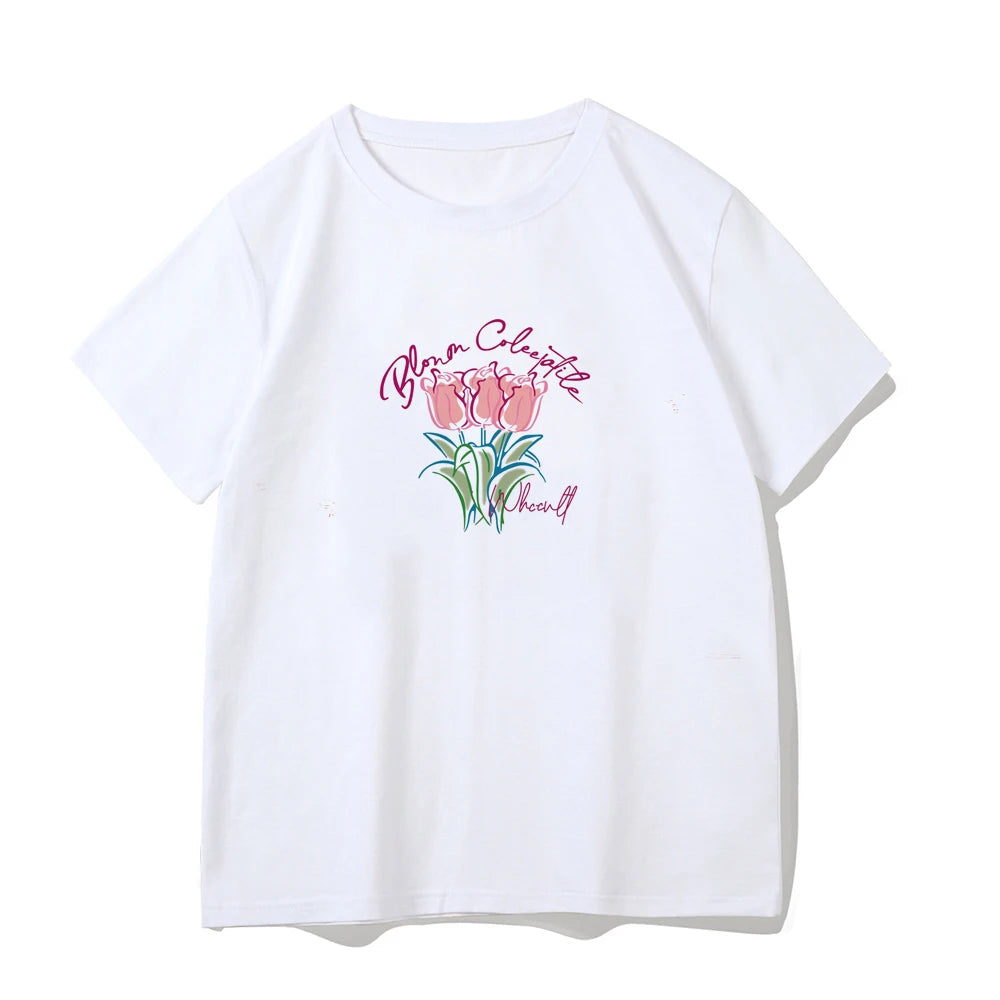 Explosive Spice Girl style short T-shirt Women 2024 summer new loose crew neck short sleeve T-shirt student top cotton T-shirt Aviola