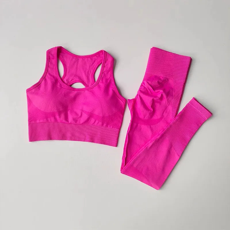 Women's tracksuit Fitness Yoga Sets Sportswear Workout Sports Bra+High Waist Leggings Gym Clothing Seamless Sports Suits Aviola