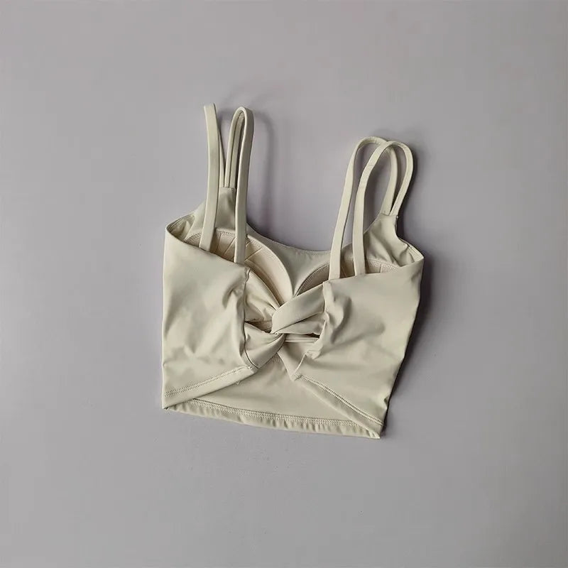 Women's Sports Bras Fitness Top, Sexy Lingerie, Push Up Fixed Pad, Yoga Bra, Back knotted Underwear, Running Vest, Gym Tops Aviola