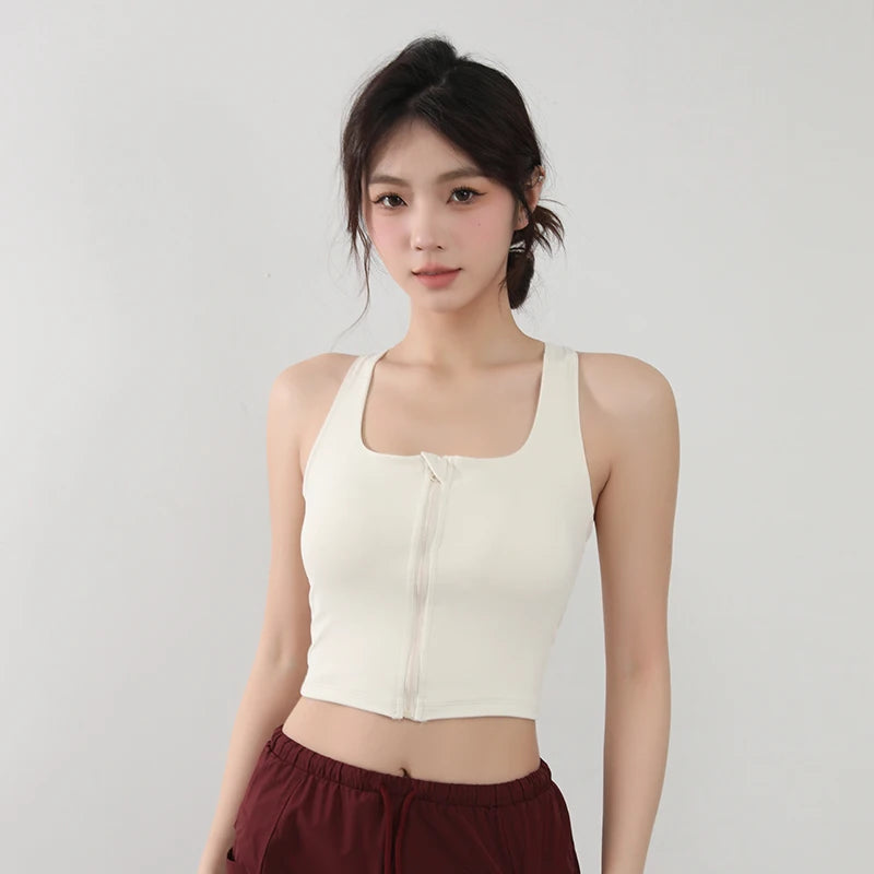 Women Fitness Underwear Yoga Bras cross Back Beauty Sports Bras Front Zippe Top Bra Sexy Breathable Underwear For Women Gym Top Aviola