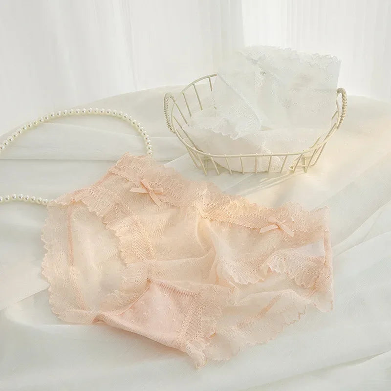 2024 Women Sexy Lace Summer Thin Breathable Underwear Panty Girls Hollow Out Comfort Briefs Low Waist Seamless Underpants Female Aviola