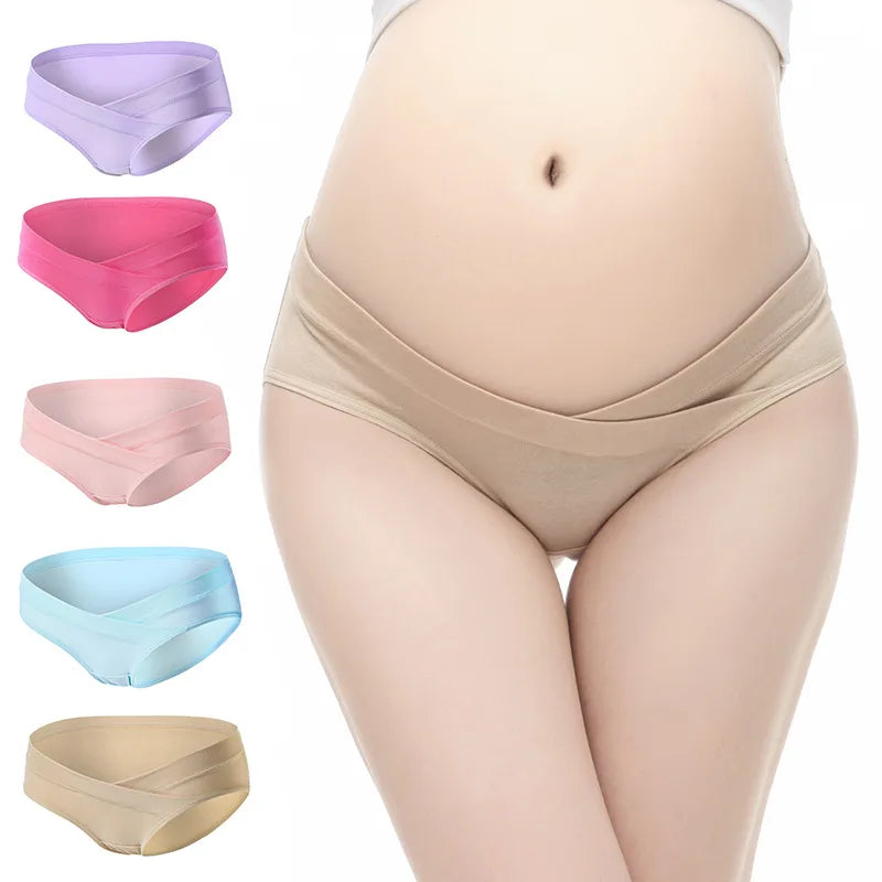4pcs Maternity underwear women cotton low waist support breathable summer plus size briefs full cotton crotch women's underwear Aviola