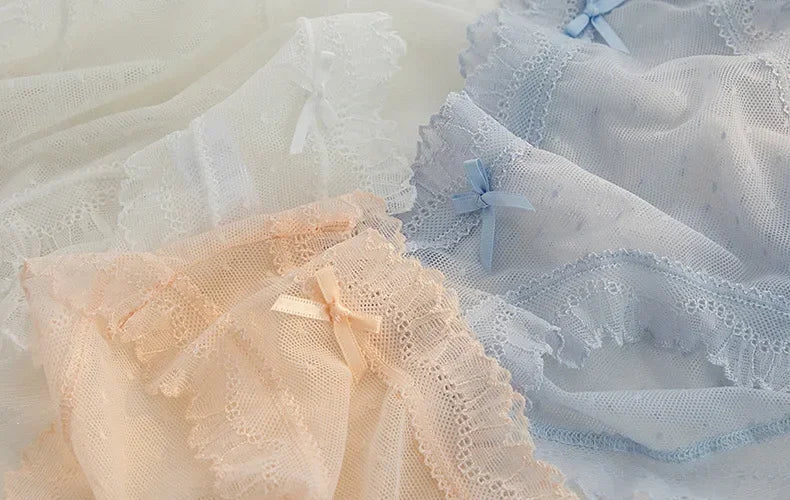 2024 Women Sexy Lace Summer Thin Breathable Underwear Panty Girls Hollow Out Comfort Briefs Low Waist Seamless Underpants Female Aviola