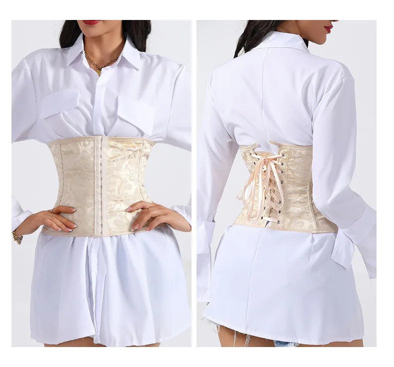 European Style Corset Shapewear Women with 3-Row Buckles Waist Trainer Bodice Slimming Bust Lifter Tight Fit Fashion Shaping Top Aviola
