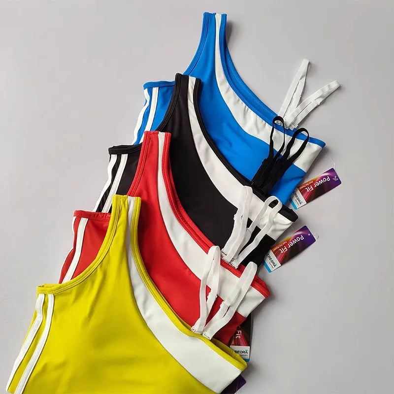 2 Pieces Yoga Suit for Women Splicing Color Fitness Gym Clothes Halter Sports Bra Matching Impact Shorts Workout Sets Gym Outfit Aviola