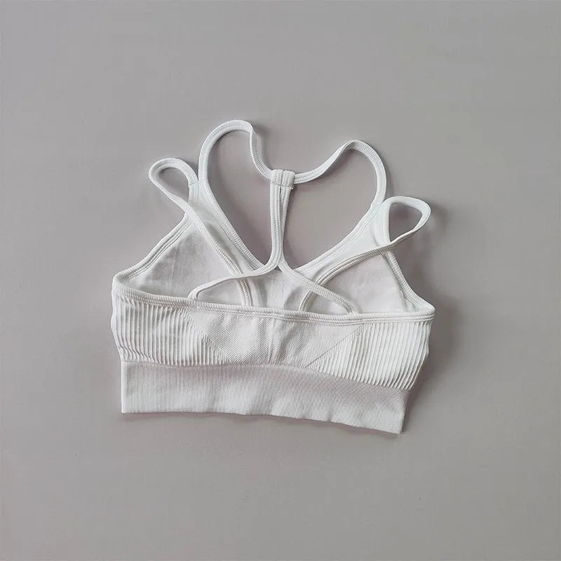 Women Breathable Sports Bra  Anti-sweat Fitness Top  Seamless Yoga Bra Gym Crop Top Brassiere Push Up Sport Bra Gym Workout Top Aviola