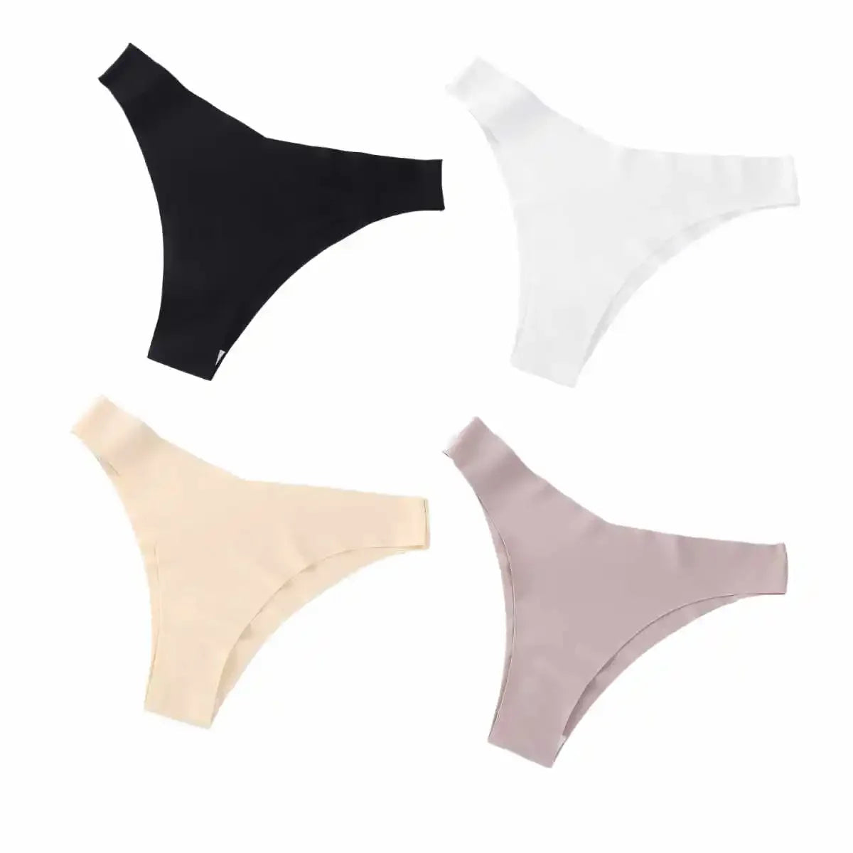 4Pcs/Set Seamless Panties Women Low Rise V-Shaped Briefs Ice Silky Quick-Drying Sport Female Underpants Underwear Aviola