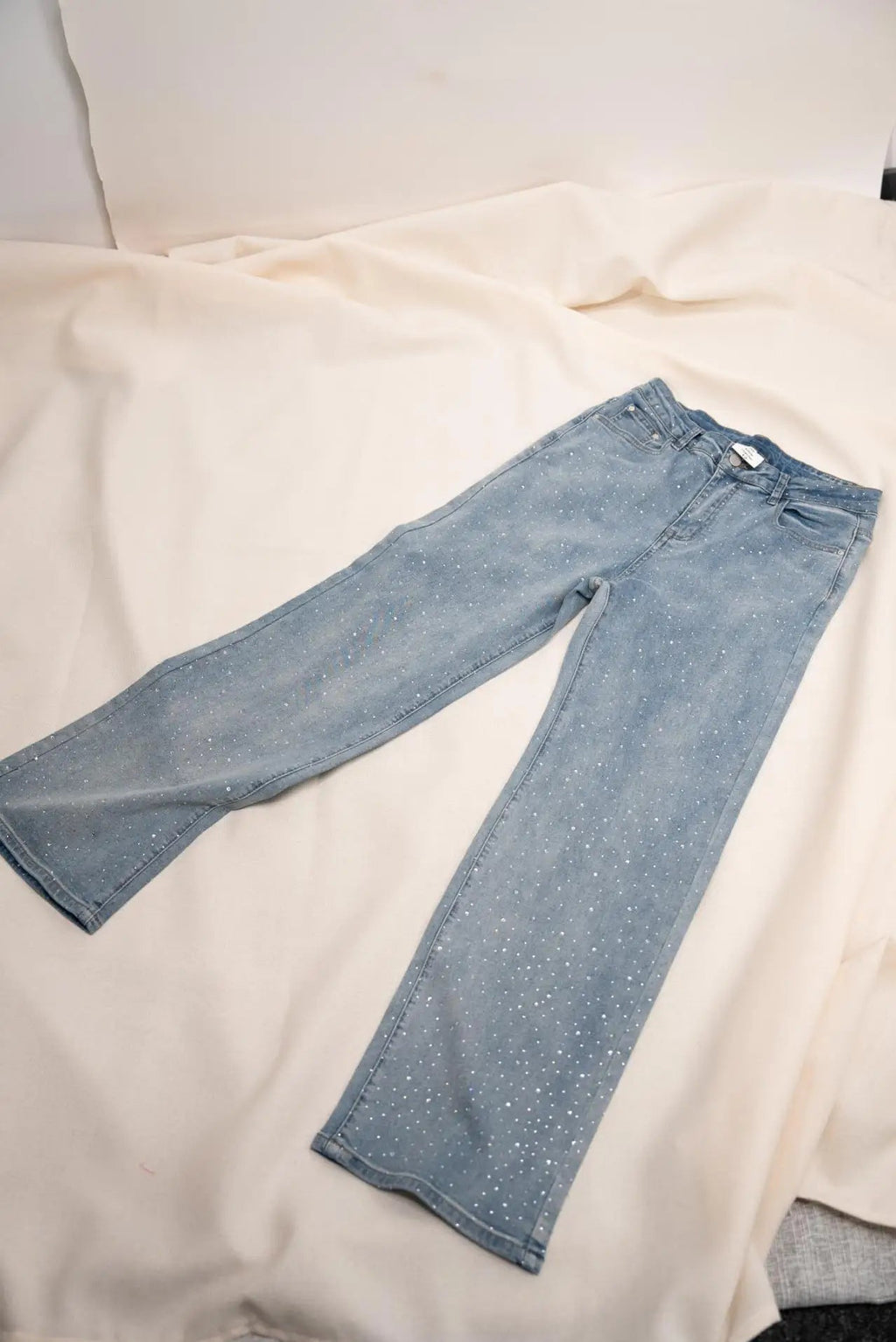 Jeans for Women Straight Diamonds Pants Stretch High Waist Washed Mom Jeans Vintage Denims Streetwear Y2k Streetwear Trousers Aviola