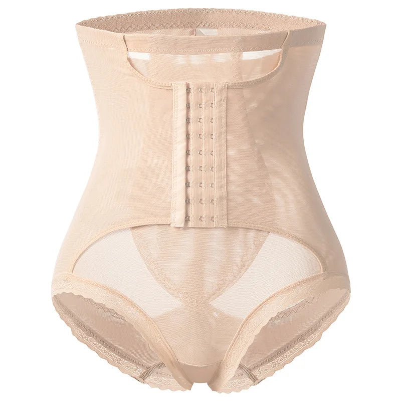 Women’s Waist Control Shapewear Panty with 3-Row Hooks Double Tummy Compression Mesh Butt Lifter High Waist Slimming Body Shaper Aviola