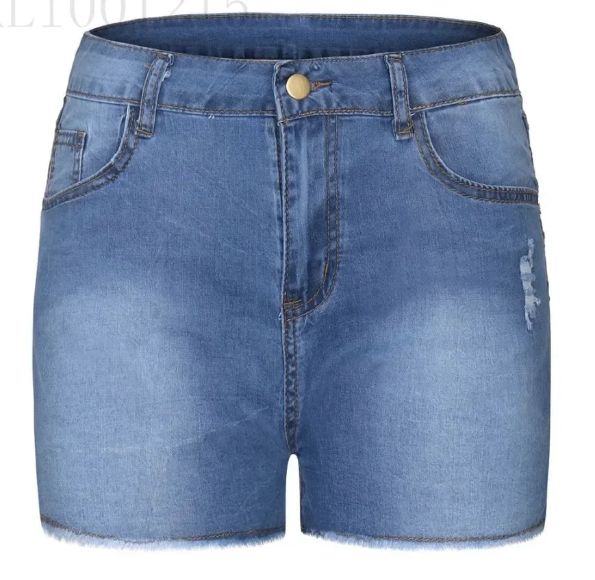 Shorts Denim Washed Women Jeans Tassel Solid High Waist Pockets Sexy Skinny Distressed 2025 Vintage Streetwear Spliced Aviola