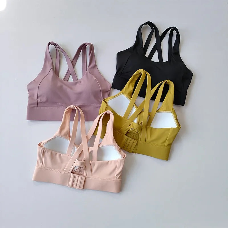 High-end Sports Bra Gym Push Up Bra Women Back High Impact Workout Sport Top Crop Fitness Wear For Yoga Gym Brassiere Sportswear Aviola