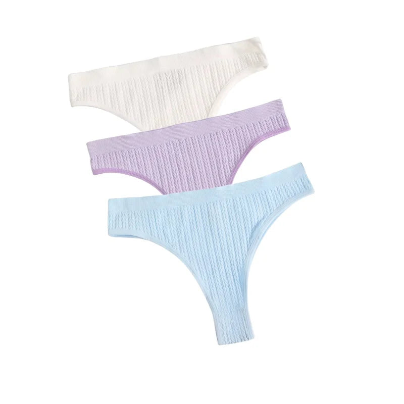 3Pcs/Set Seamless Panties Women Low Waist Briefs Soft Underwear Solid Color Sexy Lingerie Female Underpants Stretch Panty Aviola