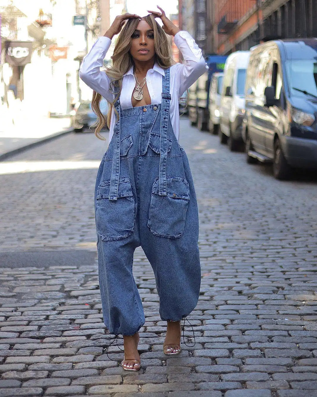 Women Jumpsuits Suspenders Jeans Pant One Piece Demin Overalls Y2k Streetwear Wide Leg Long Pant Casual Loose Rompers Mom Aviola